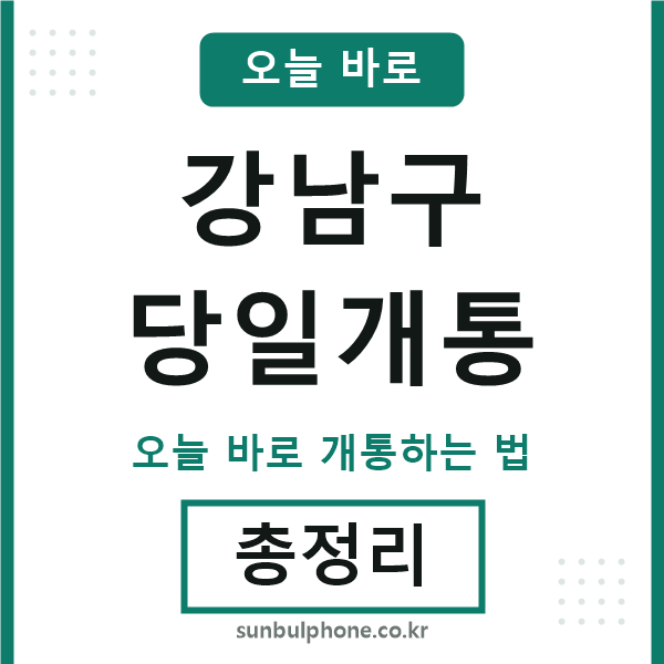 강남 당일개통