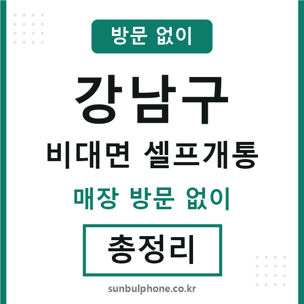 강남 비대면 셀프개통