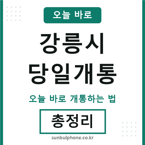 강릉 당일개통
