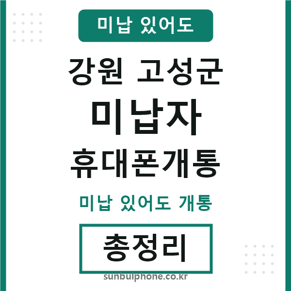 고성 미납자 휴대폰개통