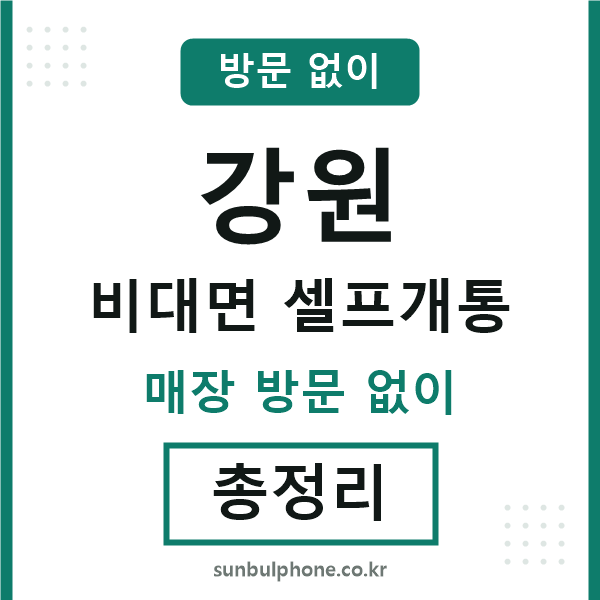 강원 비대면 셀프개통