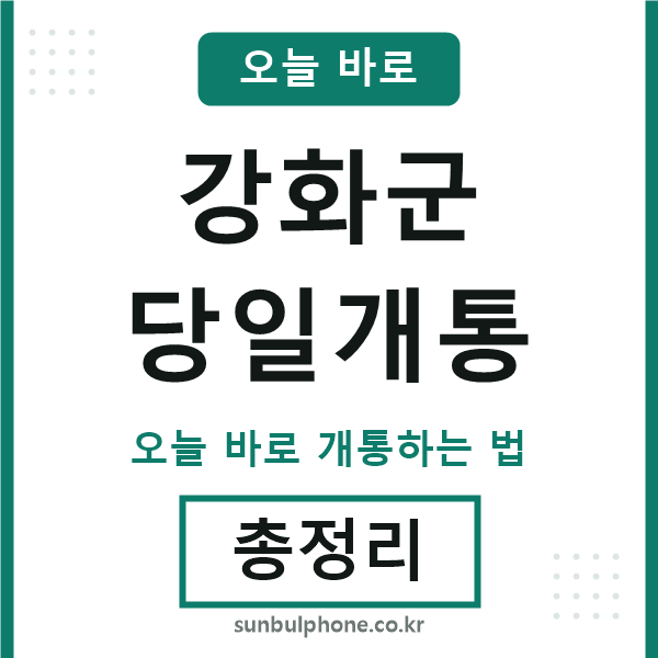 강화군 당일개통
