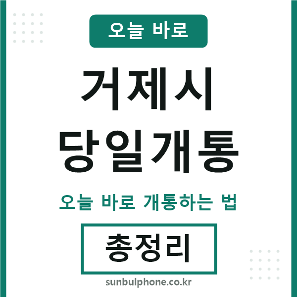 거제시 당일개통