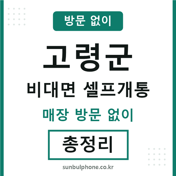고령 비대면 셀프개통