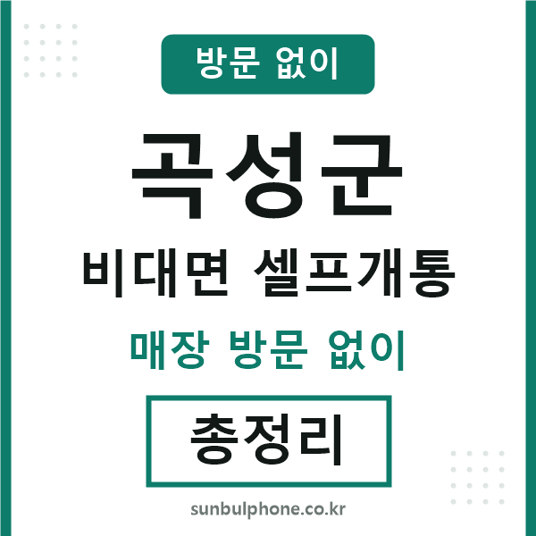 곡성 비대면 셀프개통