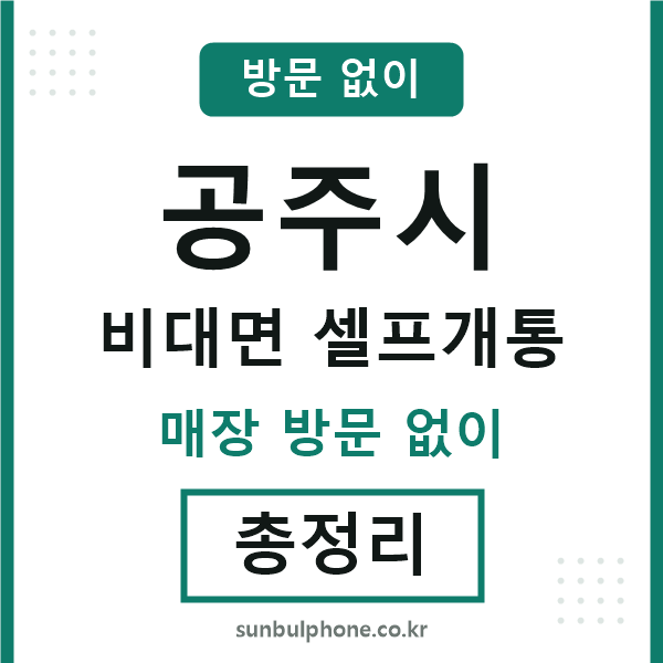 공주 비대면 셀프개통