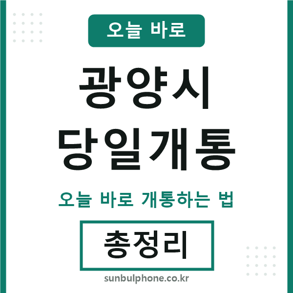 광양 당일개통