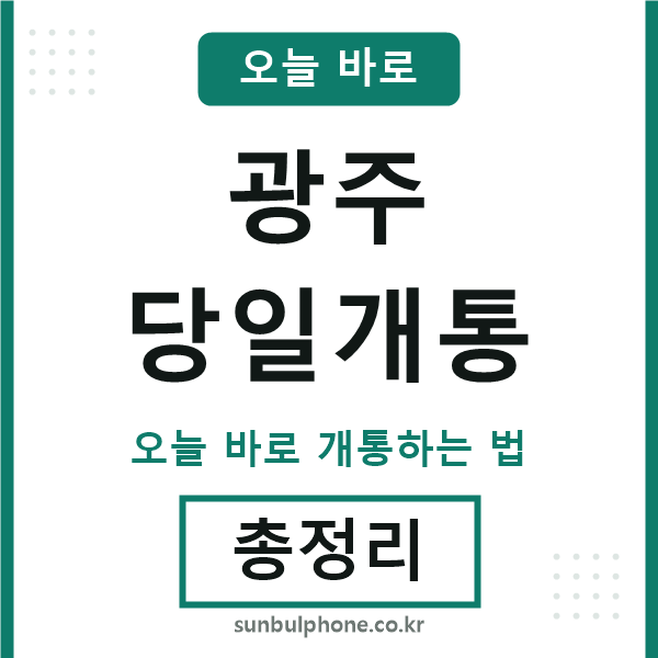 광주 당일개통