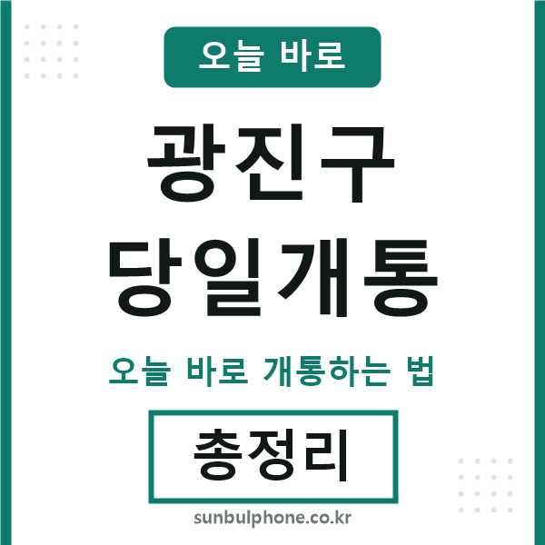 광진구 당일개통