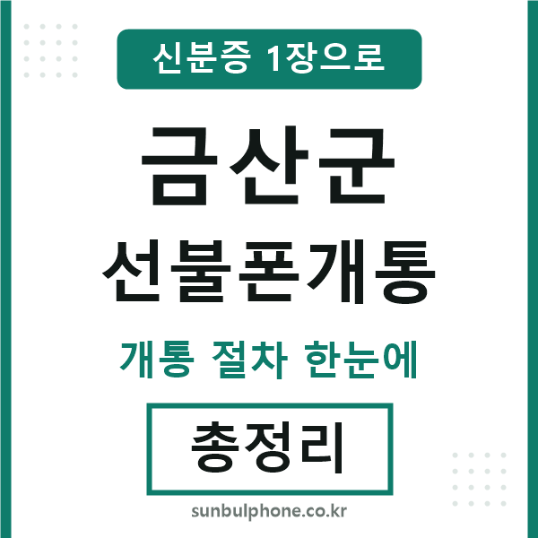 금산군 선불폰개통