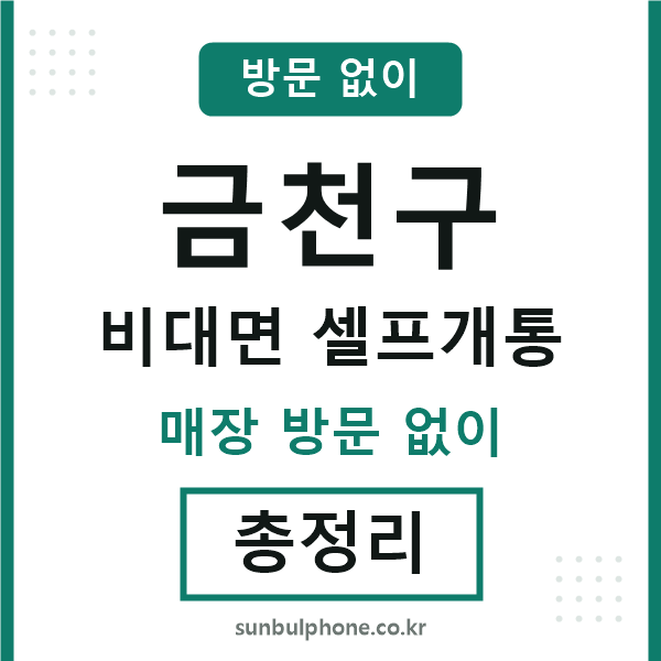 금천구 비대면 셀프개통