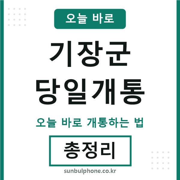 기장군 당일개통