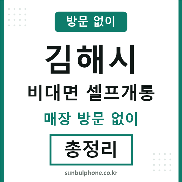 김해 비대면 셀프개통