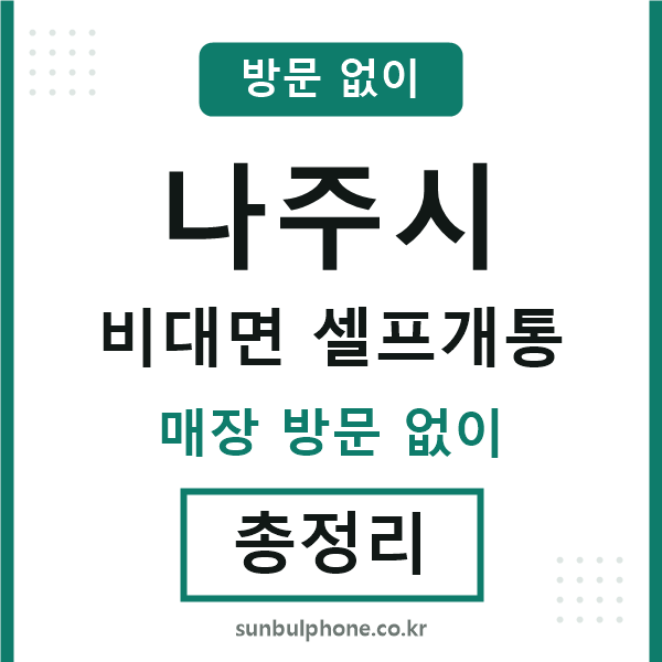 나주 비대면 셀프개통