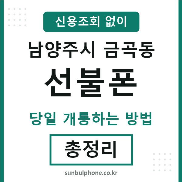 남양주시금곡동선불폰