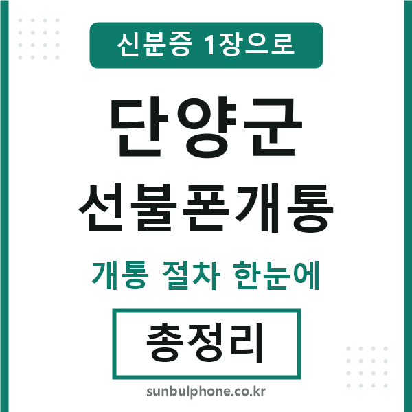 단양군 선불폰개통