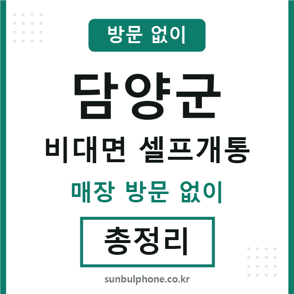 담양군 비대면 셀프개통