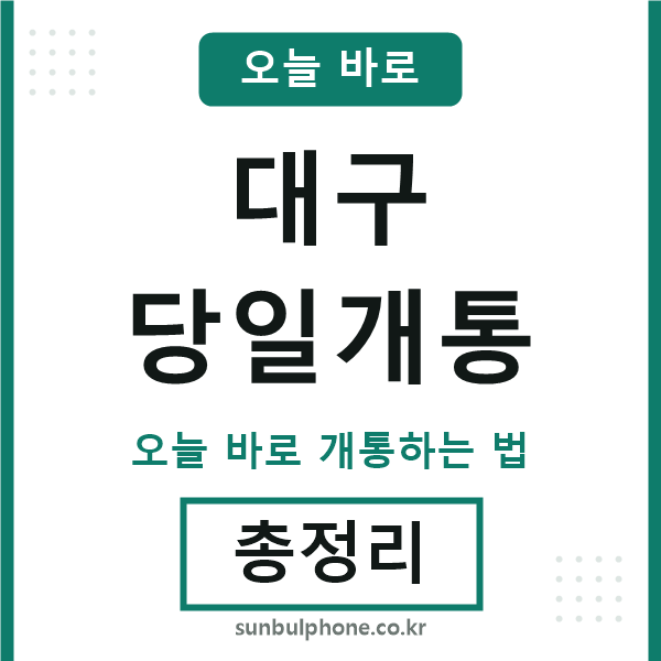 대구 당일개통