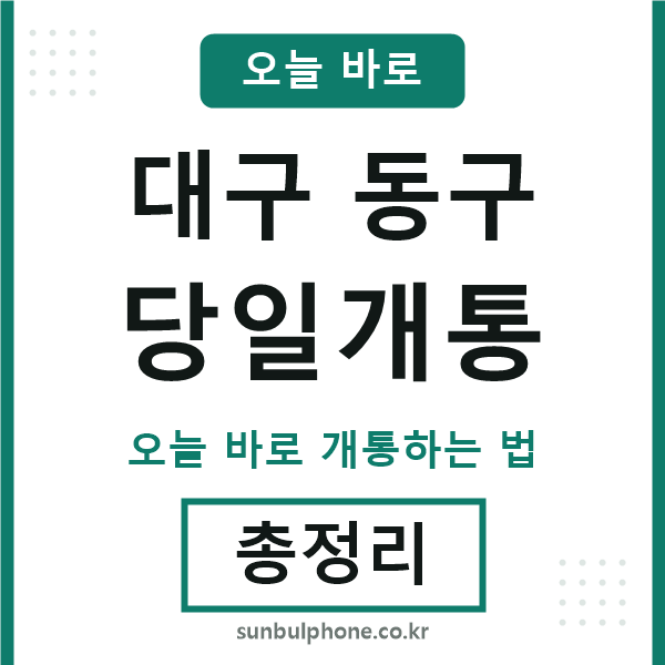 대구동구 당일개통