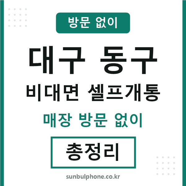 대구동구 비대면 셀프개통