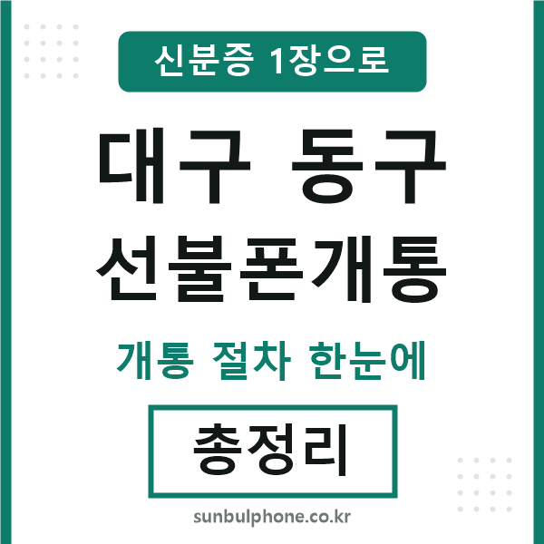 대구동구 선불폰개통