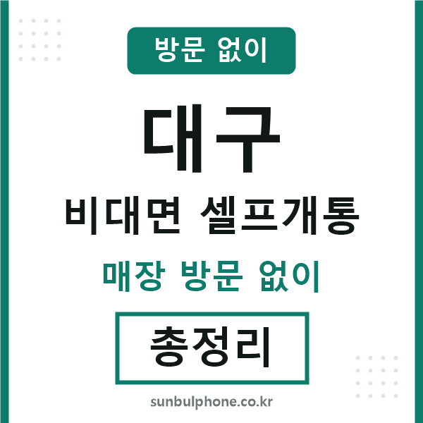 대구 비대면 셀프개통