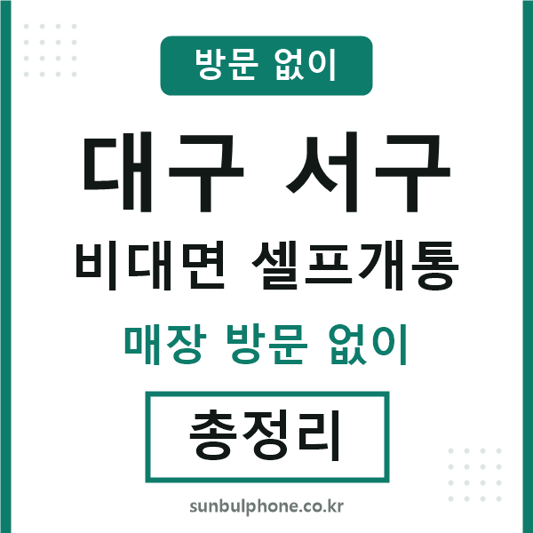 대구서구 비대면 셀프개통