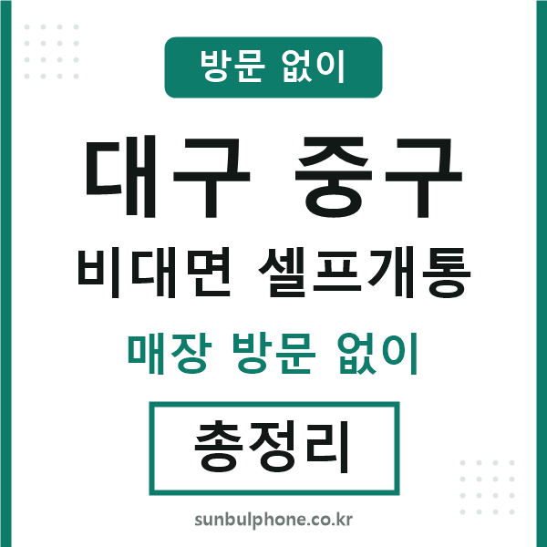 대구중구 비대면 셀프개통