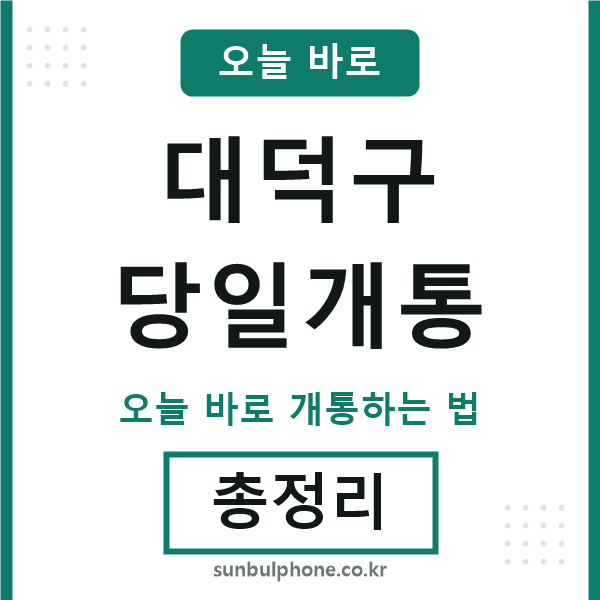 대덕구 당일개통