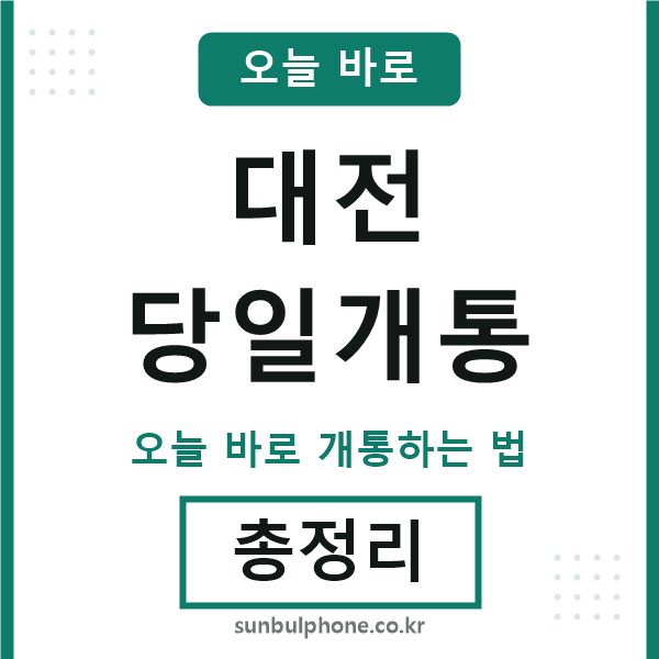 대전 당일개통