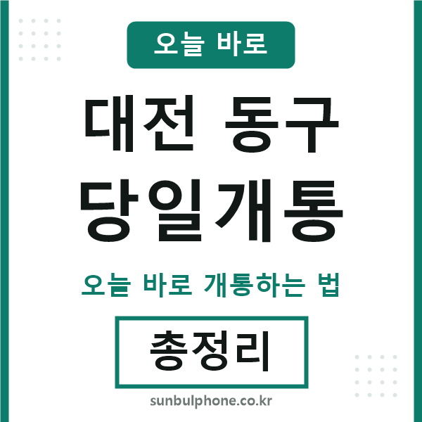 대전동구 당일개통