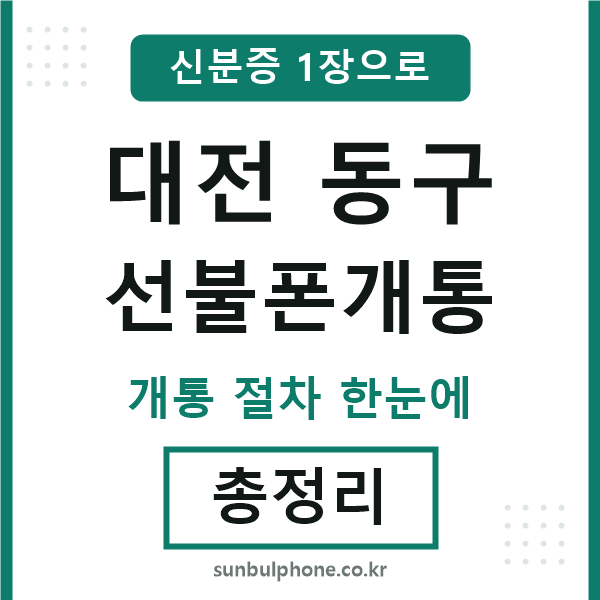 대전동구 선불폰개통