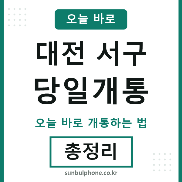 대전서구 당일개통