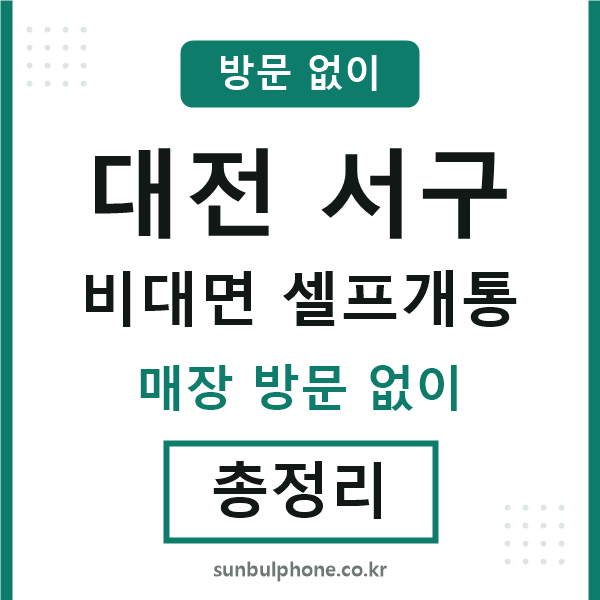 대전서구 비대면 셀프개통