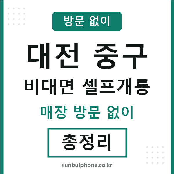 대전중구 비대면 셀프개통