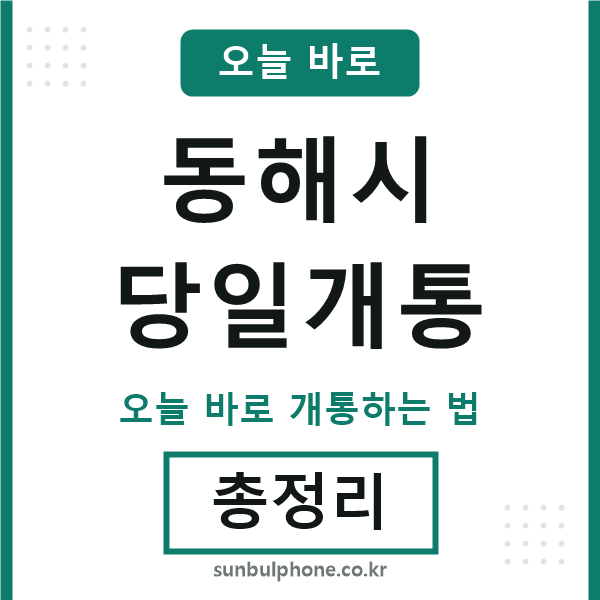 동해시 당일개통