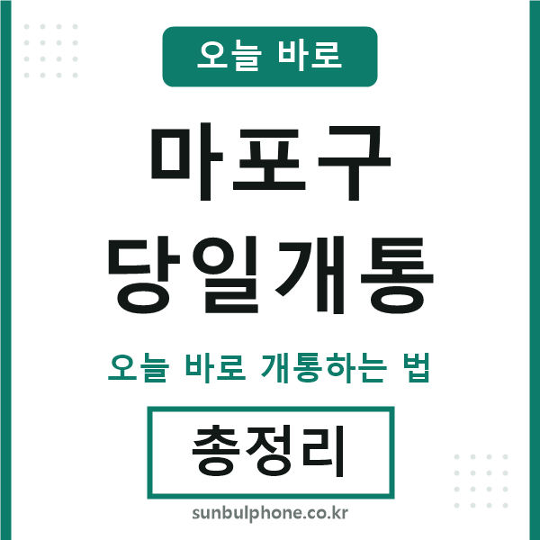 마포구 당일개통