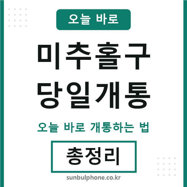 미추홀 당일개통