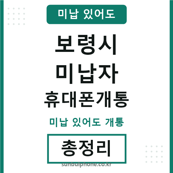 보령시 미납자 휴대폰개통