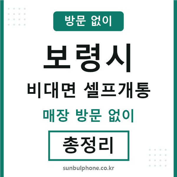 보령 비대면 셀프개통