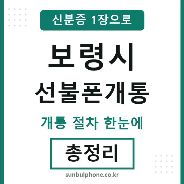 보령시 선불폰개통