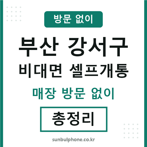 부산강서구 비대면 셀프개통
