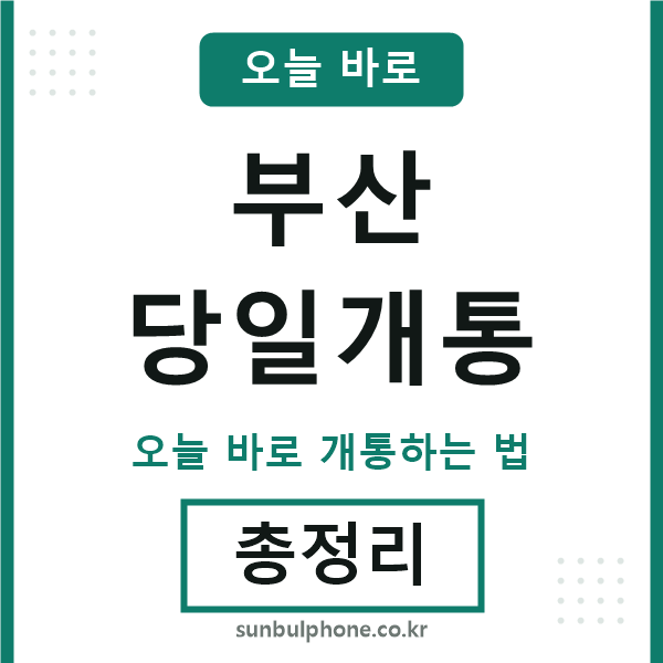부산 당일개통