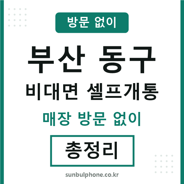 부산동구 비대면 셀프개통