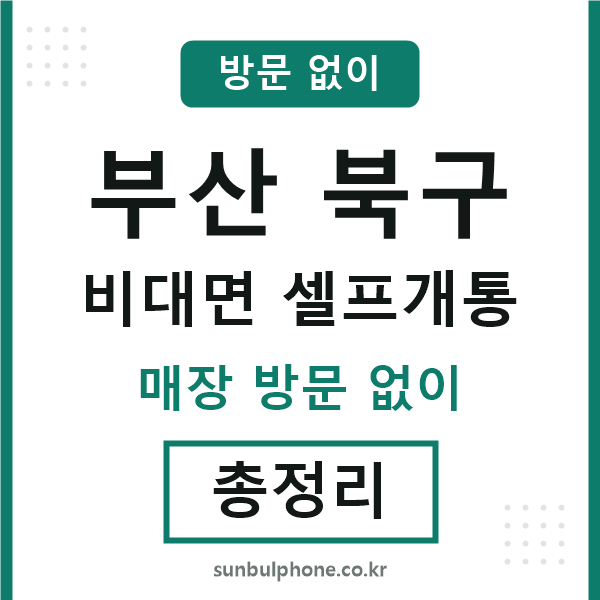 부산북구 비대면 셀프개통