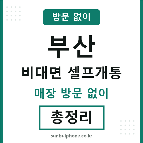 부산 비대면 셀프개통
