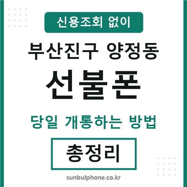 부산진구양정동선불폰