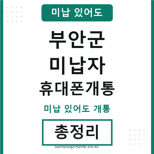 부안군 미납자 휴대폰개통