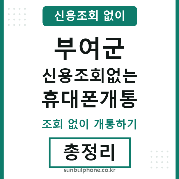 부여군 신용조회없는 휴대폰개통