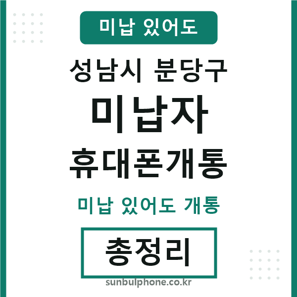 분당구 미납자 휴대폰개통